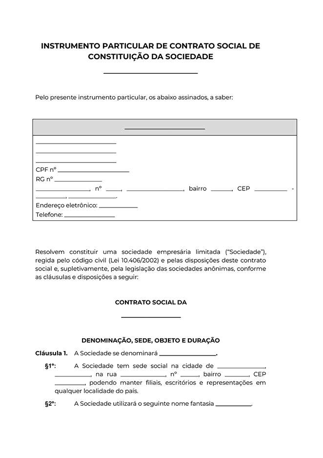 Capital Social: Quanto Vale o Negócio Inicialmente - inspiração 1