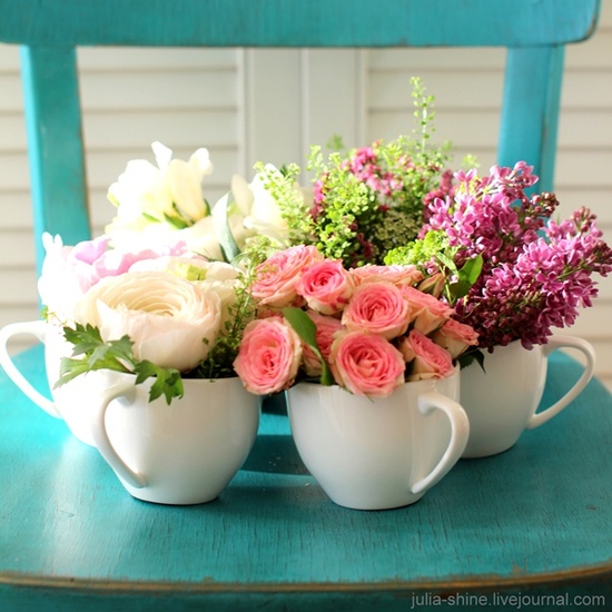 Arranjos Florais Exclusivos: Xícaras como Vasos Elegantes - inspiração 3