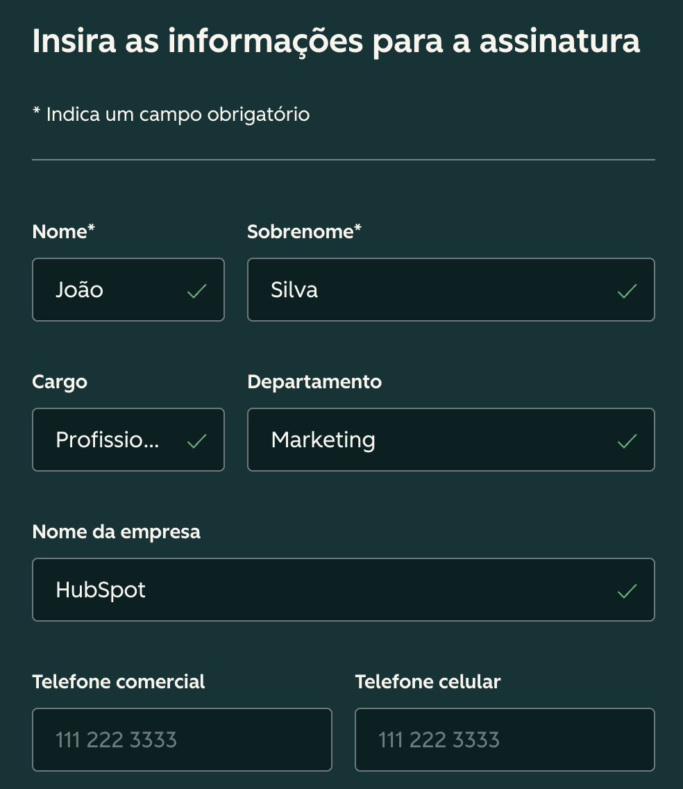 Resolução de problemas comuns ao gerar a assinatura - inspiração 2