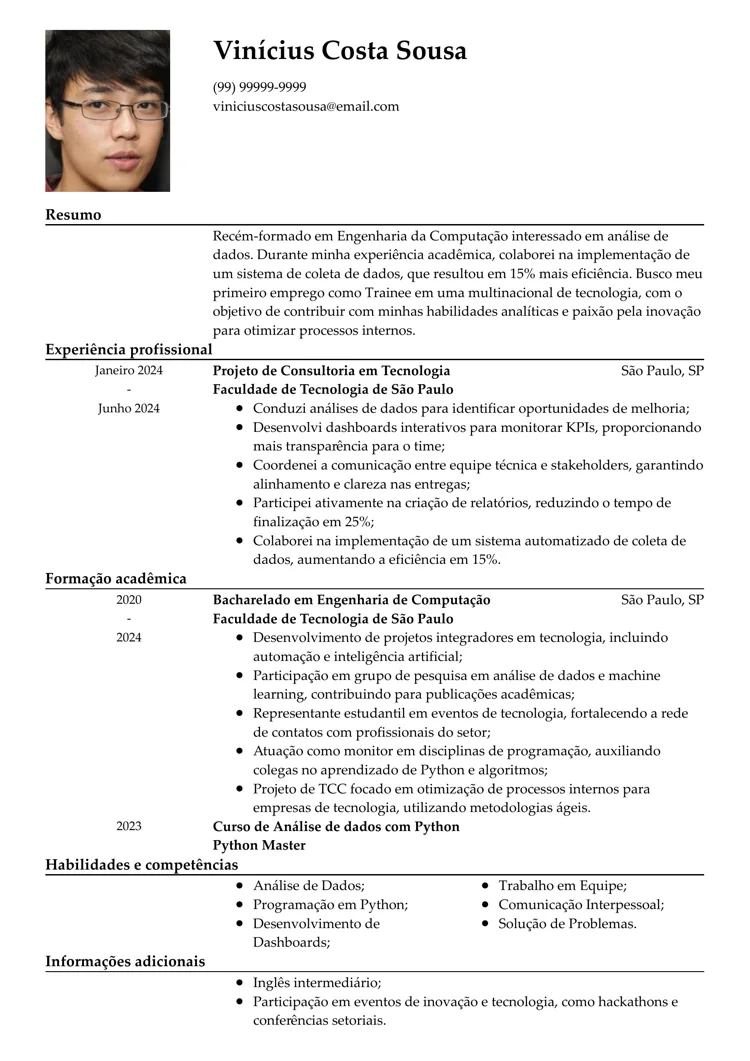 Informações Pessoais Essenciais: O Que Não Pode Faltar - inspiração 2