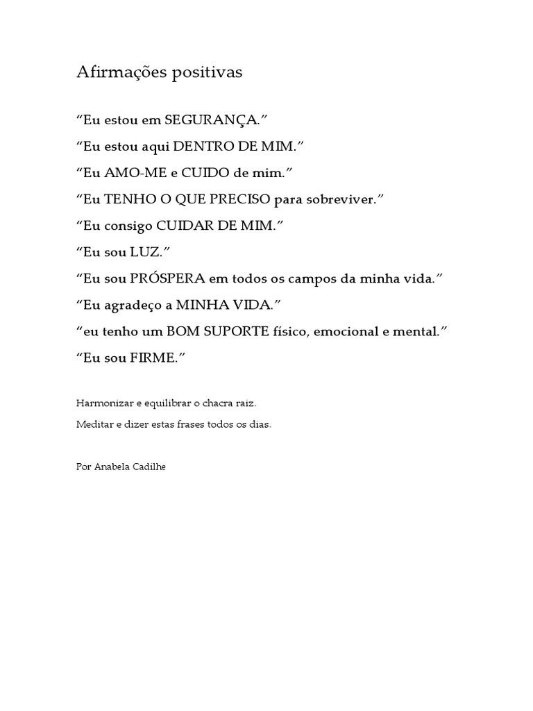 como usar afirmações positivas