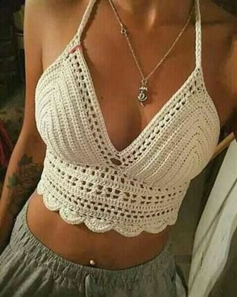 como fazer alça de cropped de crochê