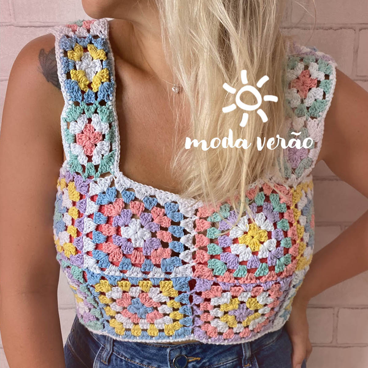 ideias de alça de crochê para cropped