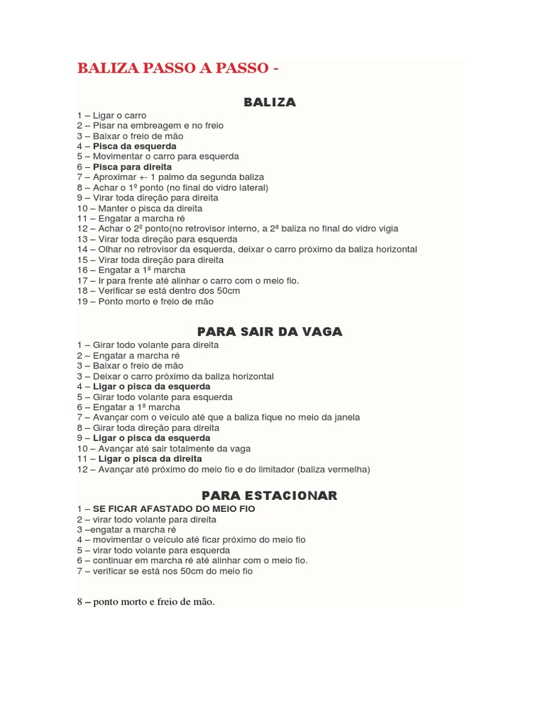 como fazer baliza embreagem