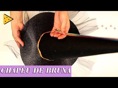 tutorial chapéu de bruxa cartolina