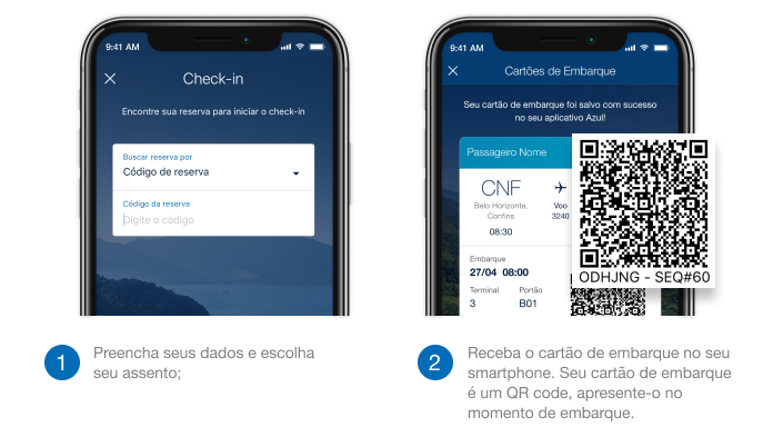 como fazer check in online na azul