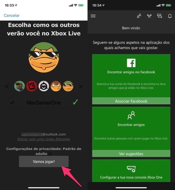 como fazer conta na xbox live