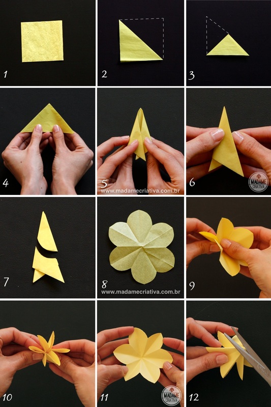 como fazer florzinhas de papel passo a passo