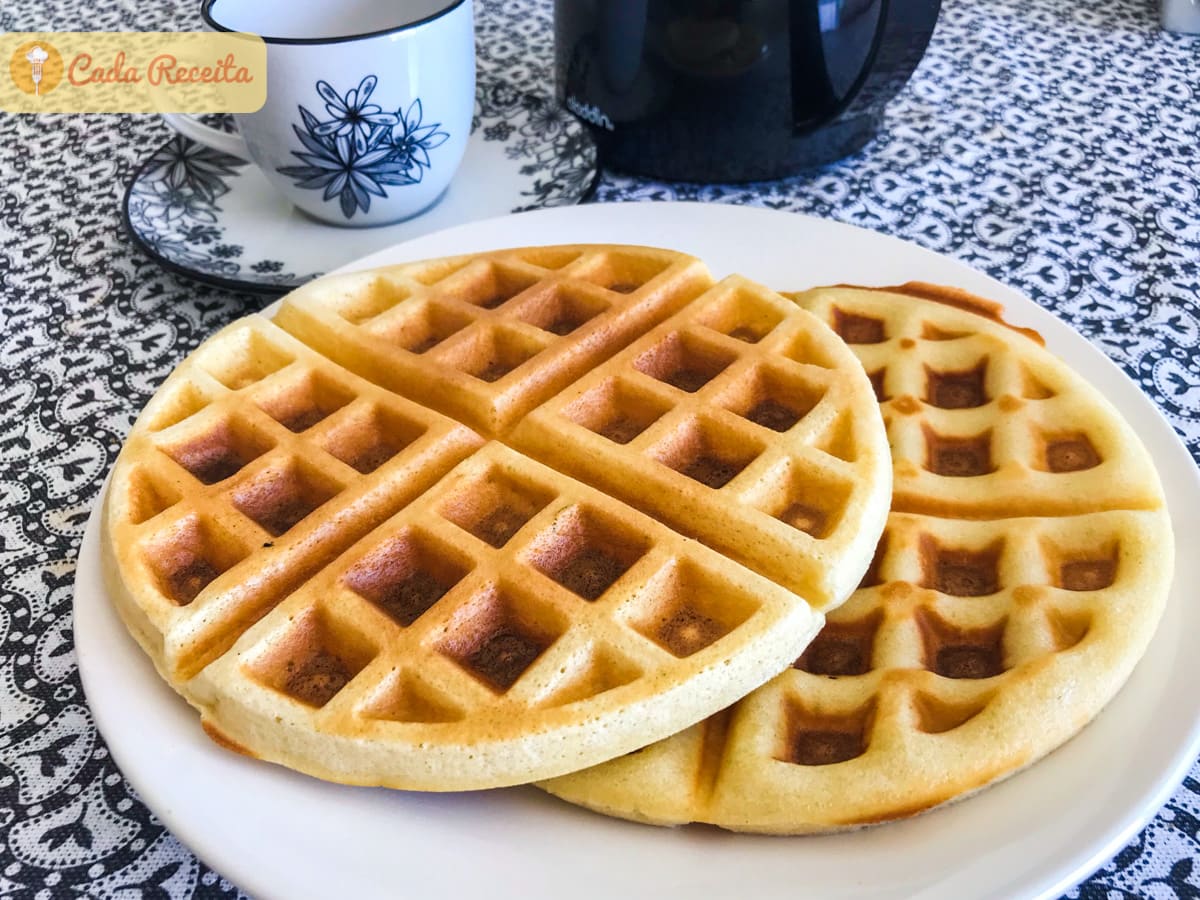 massa de waffle fofinha e crocante