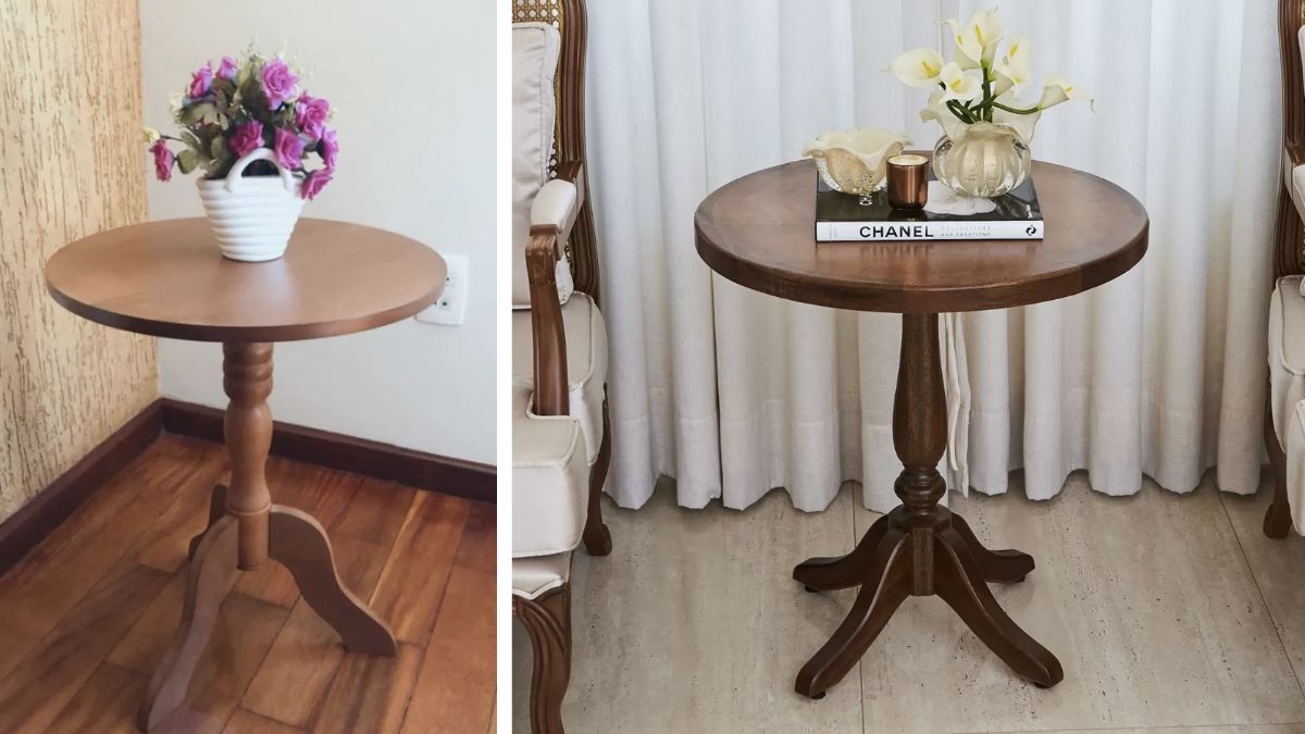 ideias de mesa de canto para sala pequena