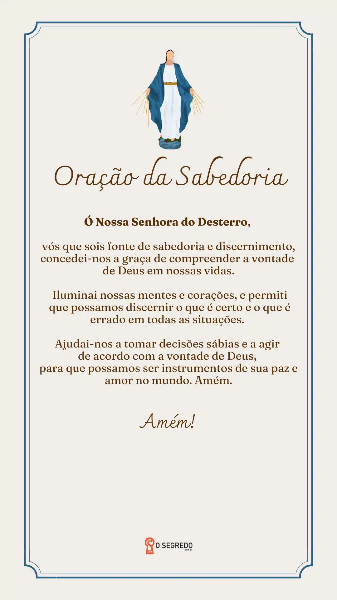 como fazer oração para nossa senhora do desterro