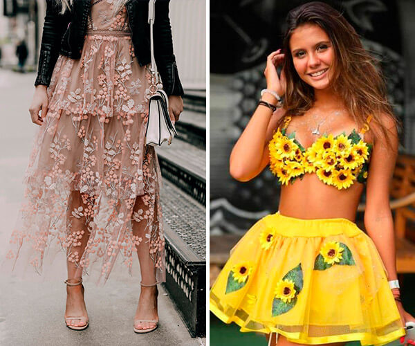 inspiração saia de tule longa looks