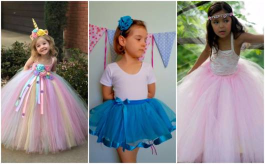 ideias de saia tutu colorida para festa