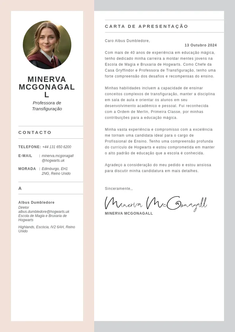 como fazer uma carta de apresentação para a escola