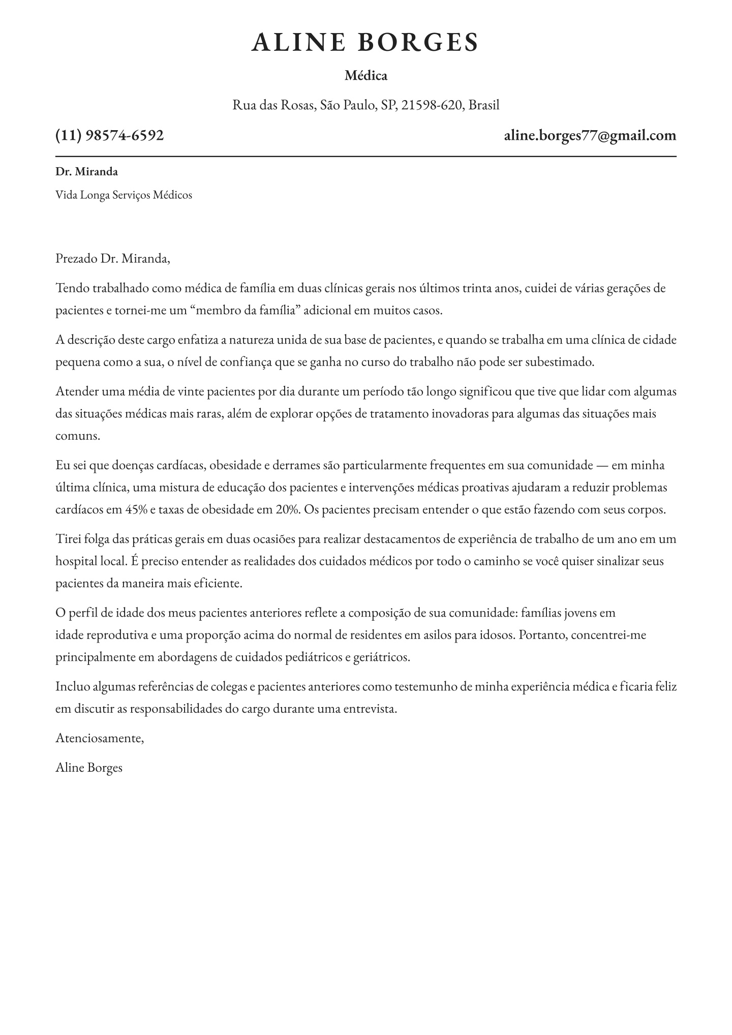 erros comuns carta apresentação hospital evitar