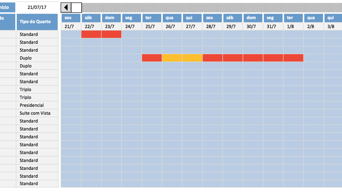como fazer uma planilha de reservas no excel