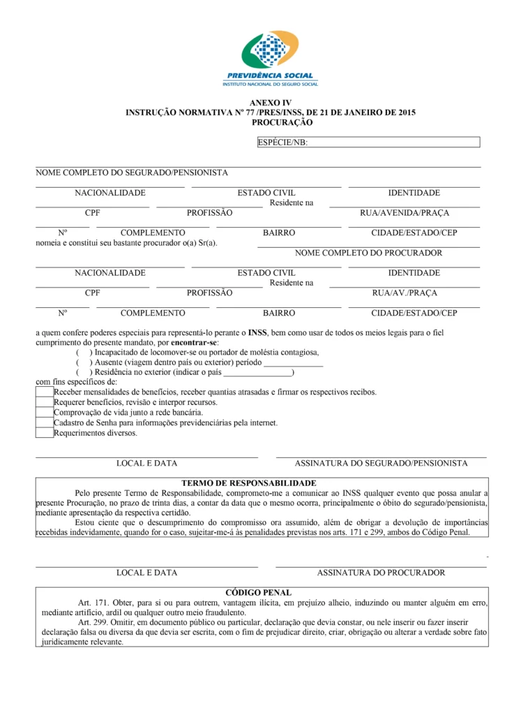 como fazer uma procuração para receber benefício