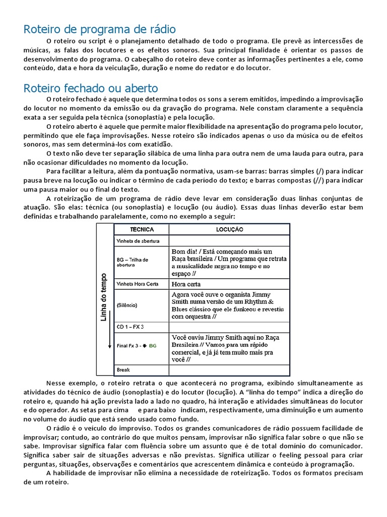como fazer uma programação de radio