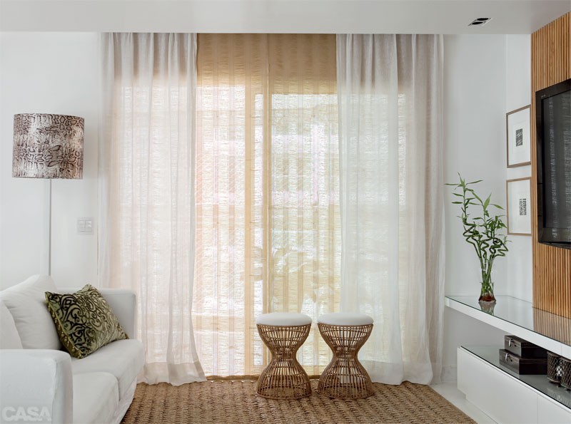 ideias de cortinas modernas para sala de estar