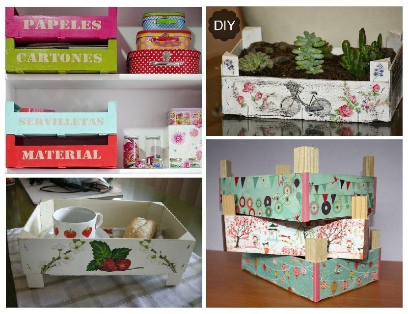 decoração com caixas de frutas