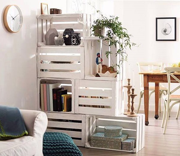 ideias de decoração cozinha com caixotes de feira