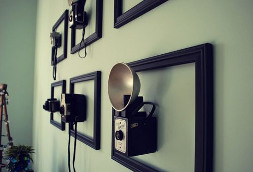 decoração com câmeras antigas