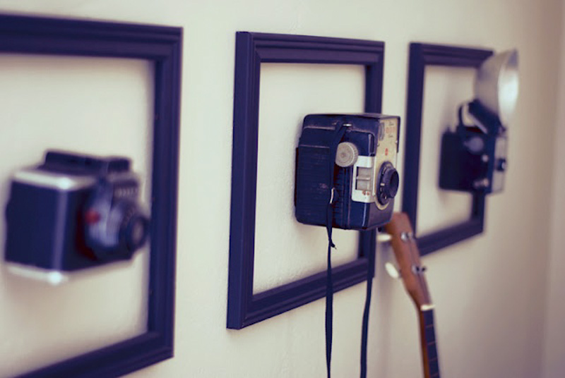 ideias criativas decoração com câmeras antigas