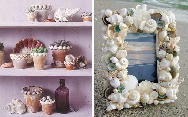 Decoração com conchas para banheiro