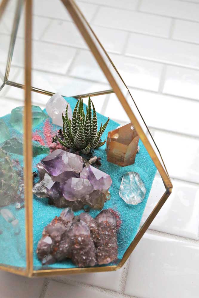 decoração com cristais para sala de estar