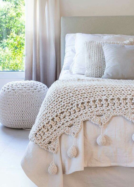crochê para quarto de casal