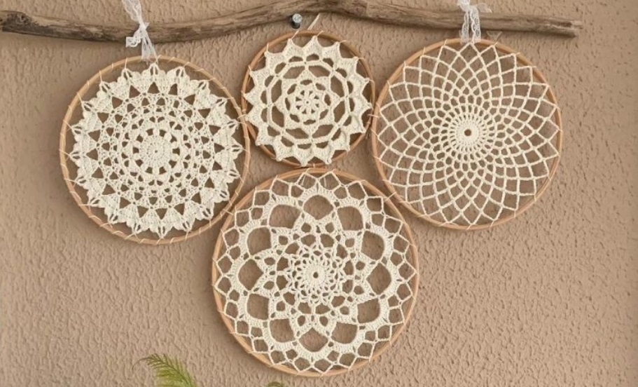 decoração boho chic com crochê
