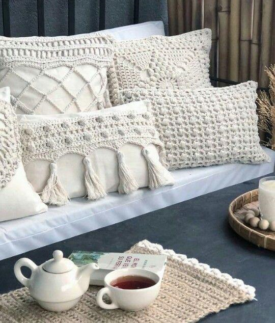 decoração slow home crochê