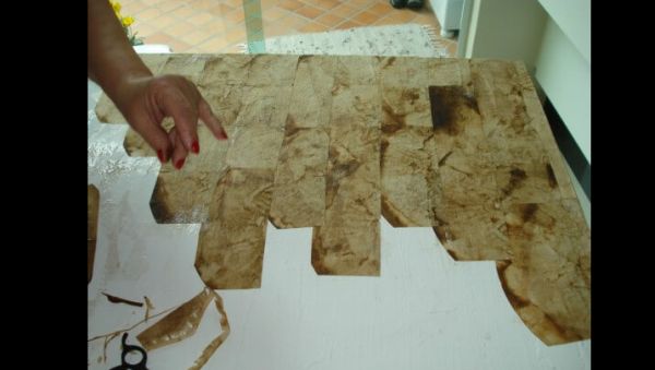 técnica de textura com filtro de café