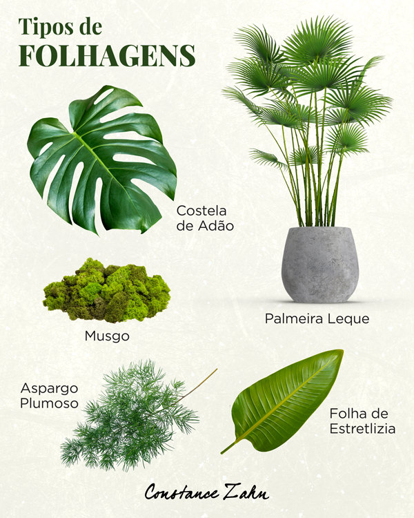 decoração com folhagens