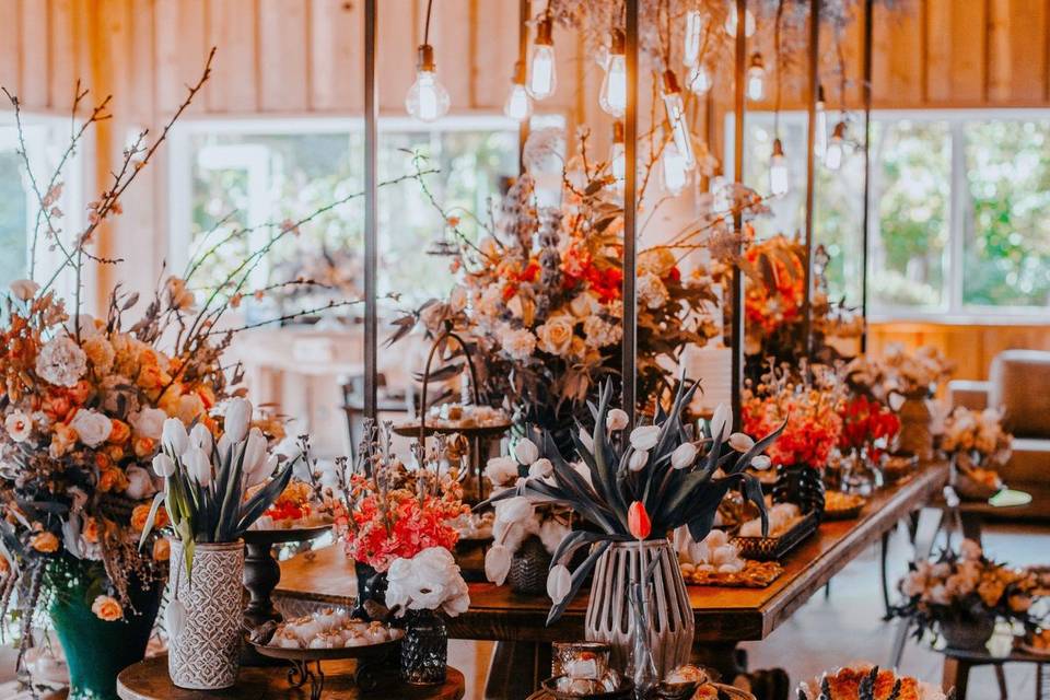 ideias de decoração com folhas secas para sala