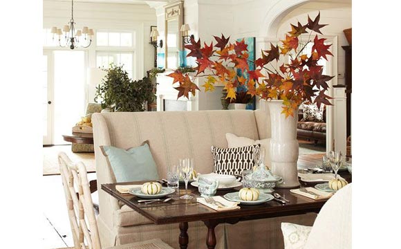 ideias de decoração com folhas secas para sala