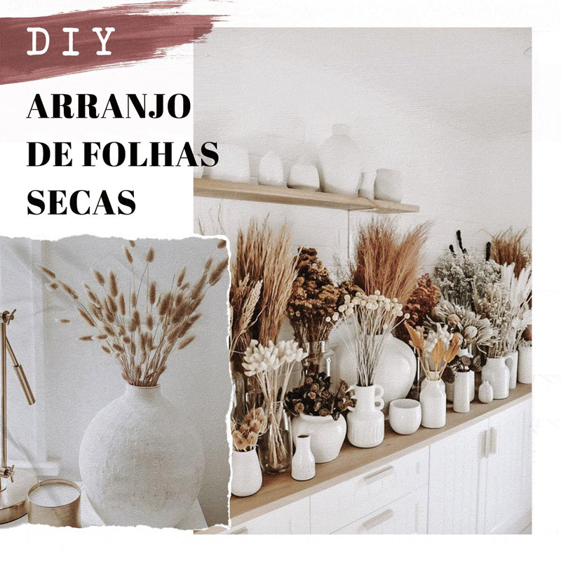 folhas secas vs flores secas para decoração