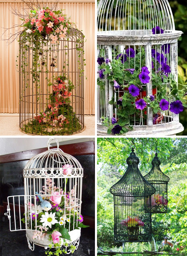 decoração com gaiolas de passarinho