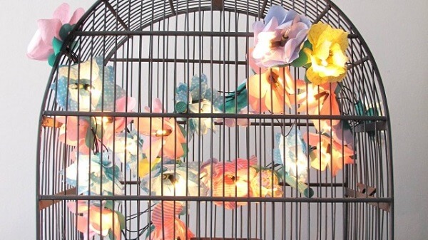 ideias criativas decoração com gaiolas de passarinho