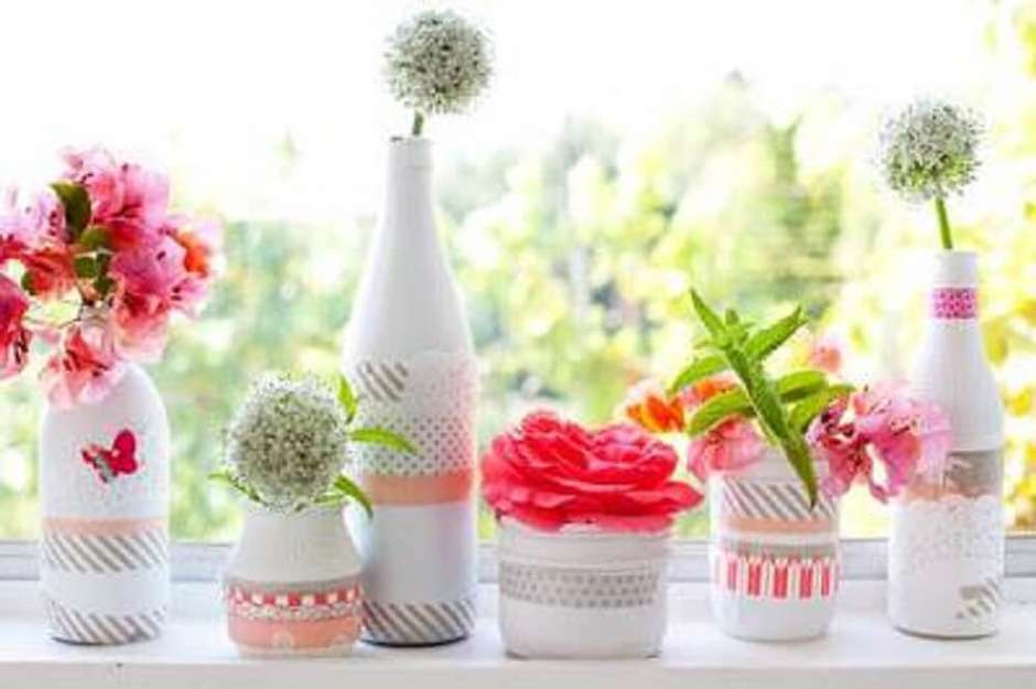 ideias de decoração com garrafas para festas
