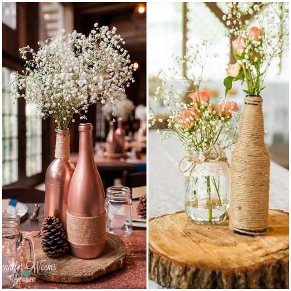 garrafas de vidro vs garrafas pet para decoração