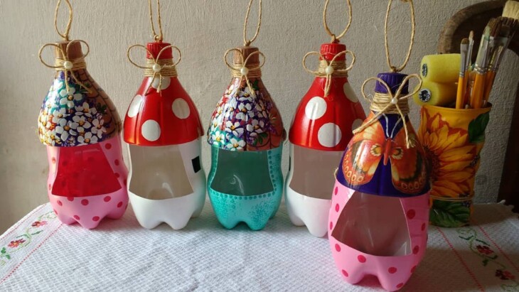 decoração com garrafas de refrigerante