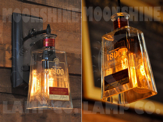 decoração com garrafas de whisky