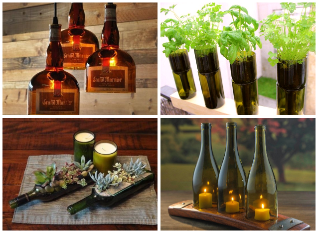 garrafa de whisky vs garrafa de vinho para decoração