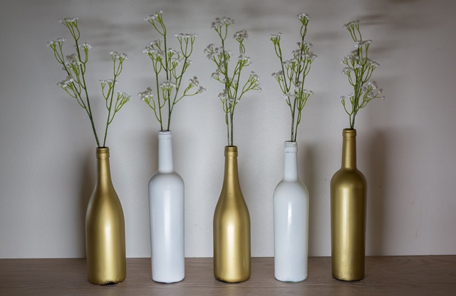 garrafão de vidro vs garrafa de vinho para decoração