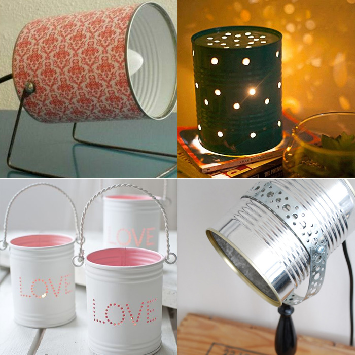 ideias de decoração com latas para sala de estar