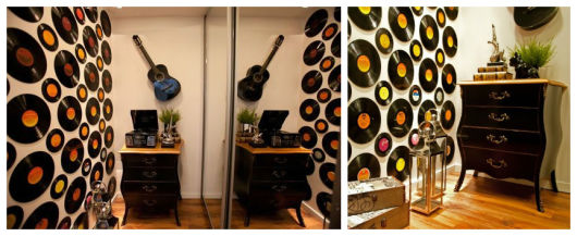 como fazer relógio de disco de vinil passo a passo