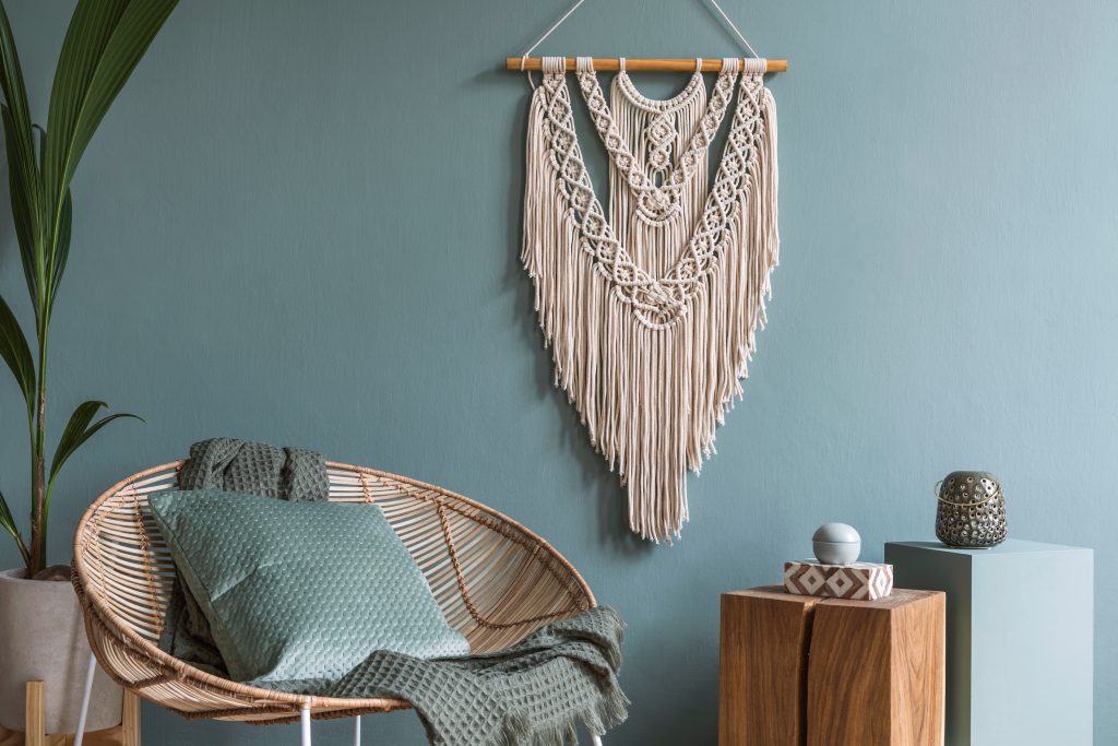 ideias de decoração com macramê para sala pequena