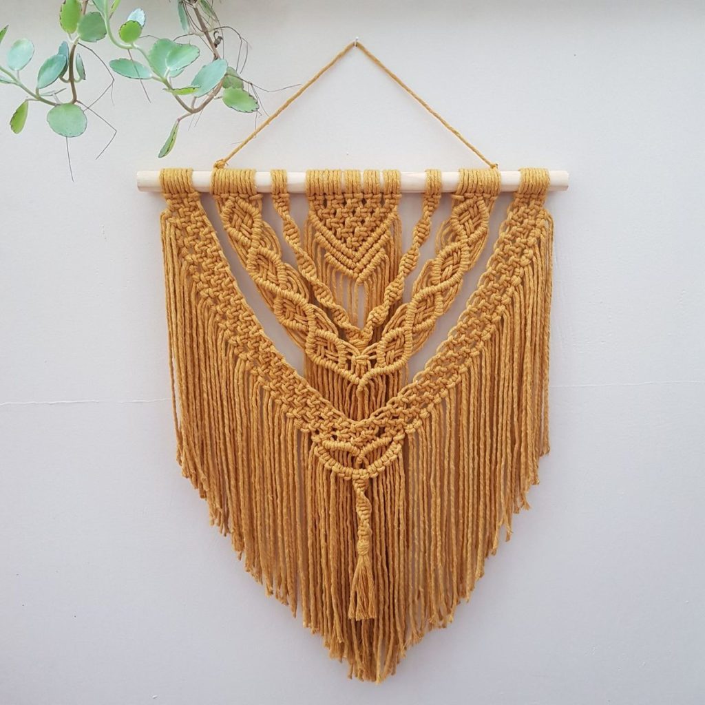 ideias de decoração com macramê para sala pequena