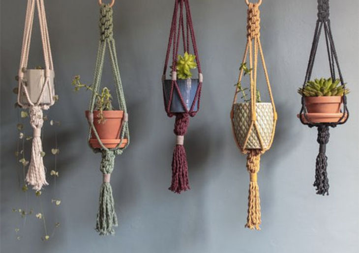 ideias de decoração com macramê para sala pequena
